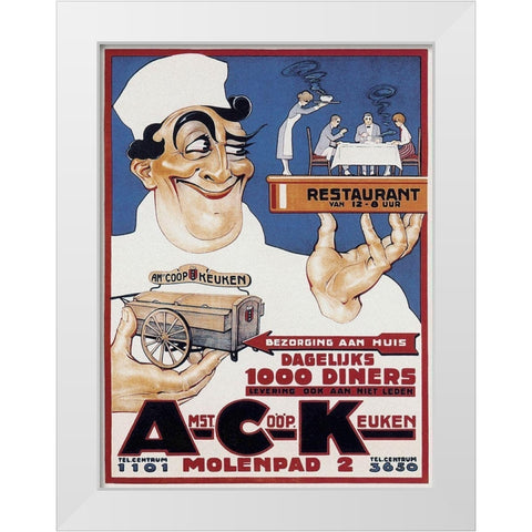 Cooks: Amst Coop Keuken White Modern Wood Framed Art Print by Bouchet, Camille