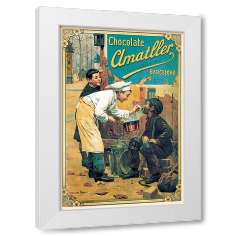 Cooks: Chocolate Amatller White Modern Wood Framed Art Print by Advertisement