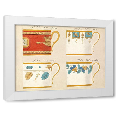 Quatre tasses du 1er choix, ca. 1800-1820 White Modern Wood Framed Art Print by Honore