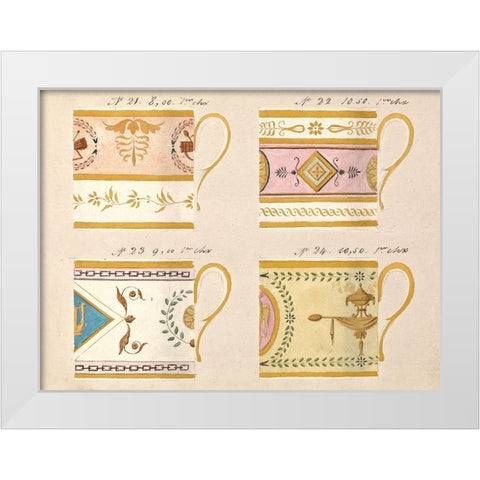 Quatre tasses du 1er choix, ca. 1800-1820 White Modern Wood Framed Art Print by Honore