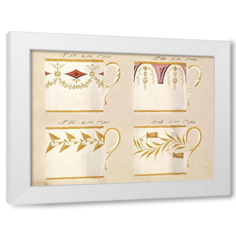 Quatre tasses du 1er choix, ca. 1800-1820 White Modern Wood Framed Art Print by Honore