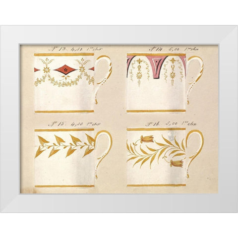 Quatre tasses du 1er choix, ca. 1800-1820 White Modern Wood Framed Art Print by Honore