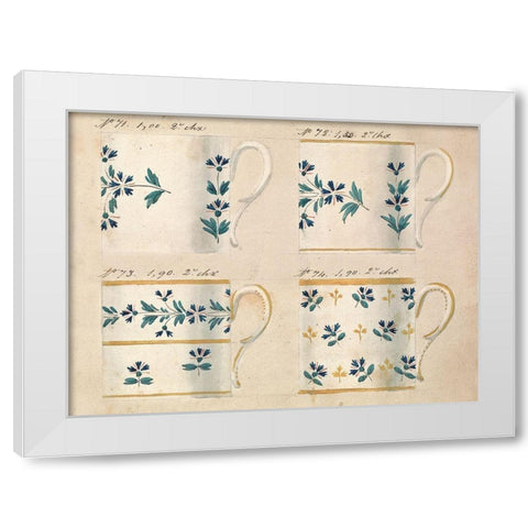 Quatre tasses du 1er choix, ca. 1800-1820 White Modern Wood Framed Art Print by Honore