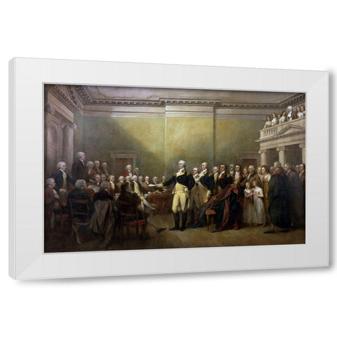 General George Washington Resigning his Commission White Modern Wood Framed Art Print by Trumbull, John