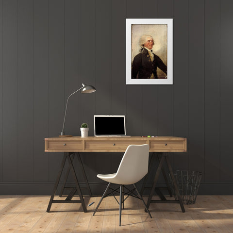 Thomas Jefferson, 1788 White Modern Wood Framed Art Print by Trumbull, John