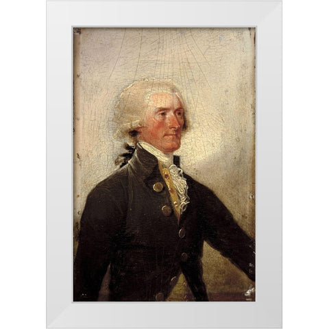 Thomas Jefferson, 1788 White Modern Wood Framed Art Print by Trumbull, John