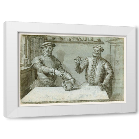 A Double Portrait of Hans Furraht and Jacob von der Burch White Modern Wood Framed Art Print by Ludget, Tom Ring