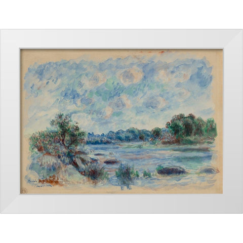 Landscape at Pont-Aven White Modern Wood Framed Art Print by Renoir, Pierre-Auguste