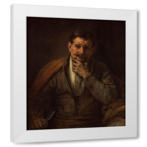 St. Bartholomew White Modern Wood Framed Art Print by van Rijn, Rembrandt Harmensz