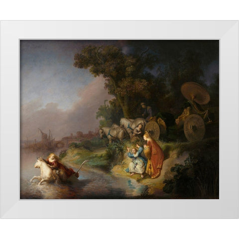 The Abduction of Europa White Modern Wood Framed Art Print by van Rijn, Rembrandt Harmensz