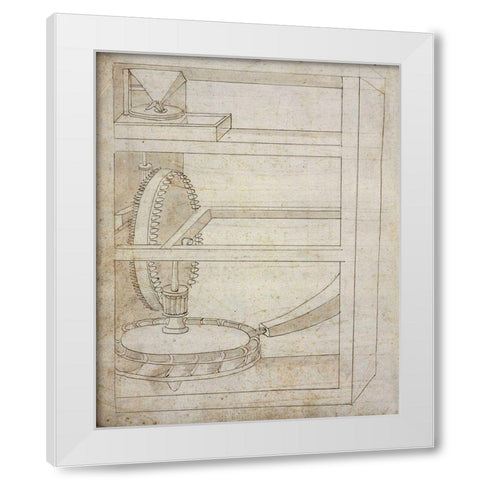 Folio 2: mill White Modern Wood Framed Art Print by Martini, Francesco di Giorgio
