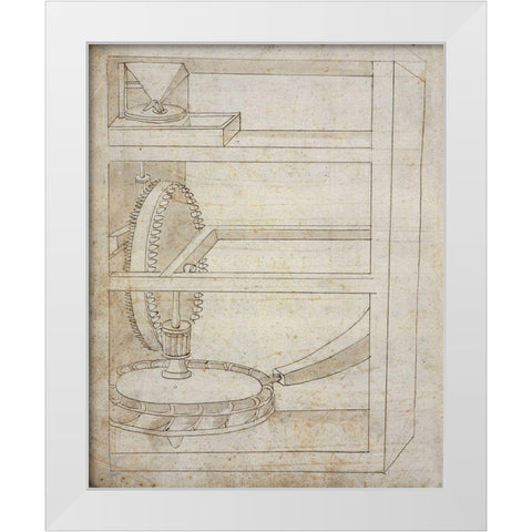 Folio 2: mill White Modern Wood Framed Art Print by Martini, Francesco di Giorgio