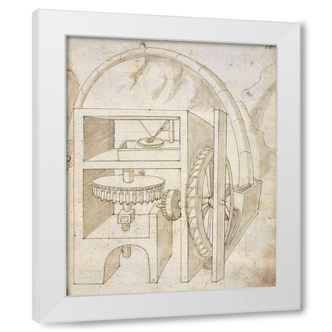 Folio 15: mill White Modern Wood Framed Art Print by Martini, Francesco di Giorgio