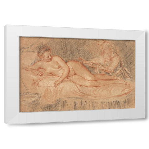 The Remedy White Modern Wood Framed Art Print by Watteau, Jean-Antoine
