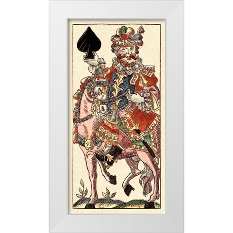 Knight of Spades (Bauern Hochzeit Deck) White Modern Wood Framed Art Print by Gobl, Andreas Benedictus