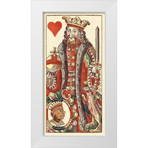 King of Hearts (Bauern Hochzeit Deck) White Modern Wood Framed Art Print by Gobl, Andreas Benedictus