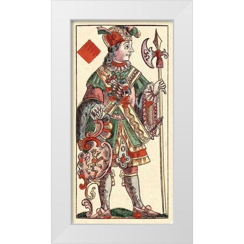 Knave of Diamonds (Bauern Hochzeit Deck) White Modern Wood Framed Art Print by Gobl, Andreas Benedictus