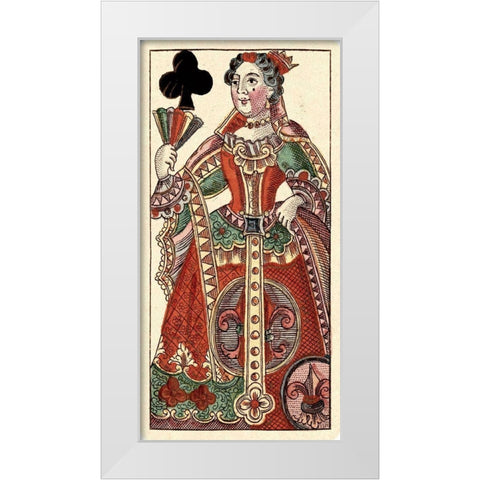 Queen of Clubs (Bauern Hochzeit Deck) White Modern Wood Framed Art Print by Gobl, Andreas Benedictus