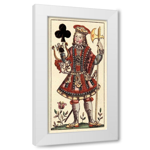Knave of Clubs (Bauern Hochzeit Deck) White Modern Wood Framed Art Print by Gobl, Andreas Benedictus