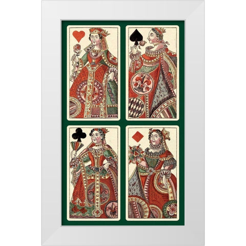 Queens (Bauern Hochzeit Deck) White Modern Wood Framed Art Print by Gobl, Andreas Benedictus