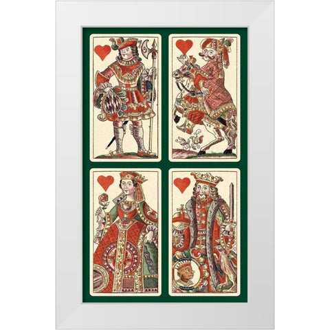 Hearts (Bauern Hochzeit Deck) White Modern Wood Framed Art Print by Gobl, Andreas Benedictus