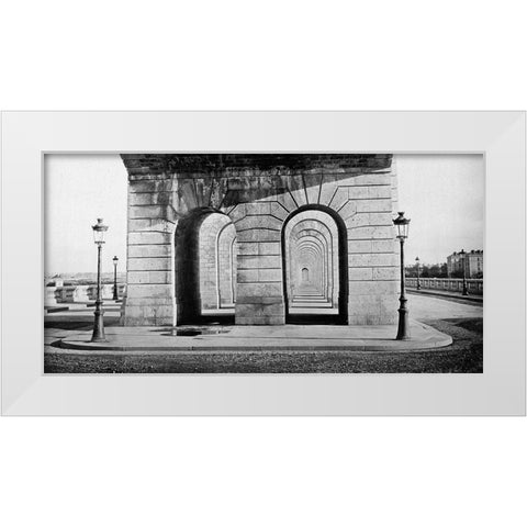 Paris, 1860s - Pont du Point du Jour White Modern Wood Framed Art Print by Collard, Auguste Hippolyte