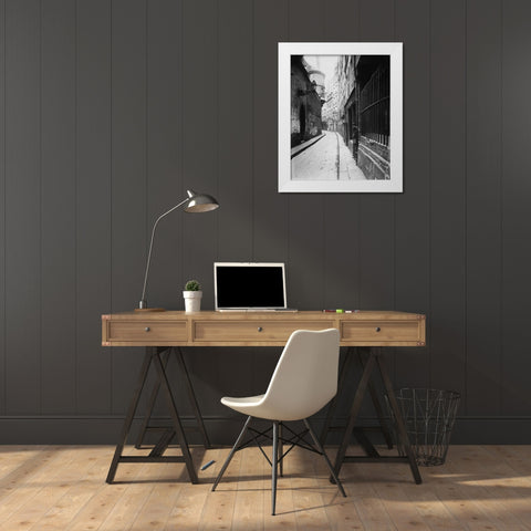 Paris, 1921 - Rue de lHotel-de-Ville White Modern Wood Framed Art Print by Atget, Eugene