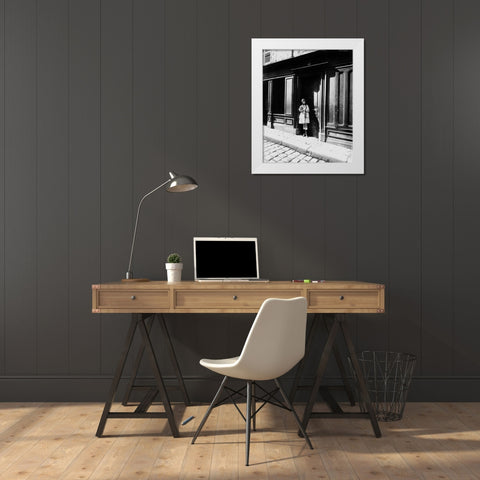 France, 1921 -  Brothel, Versailles, Petit Place White Modern Wood Framed Art Print by Atget, Eugene