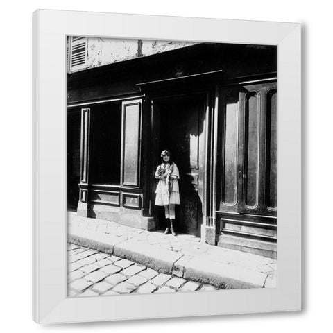 France, 1921 -  Brothel, Versailles, Petit Place White Modern Wood Framed Art Print by Atget, Eugene