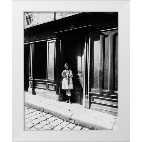 France, 1921 -  Brothel, Versailles, Petit Place White Modern Wood Framed Art Print by Atget, Eugene