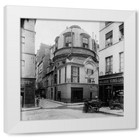 Paris, 1898 - The Old School of Medicine, rue de la Bucherie White Modern Wood Framed Art Print by Atget, Eugene