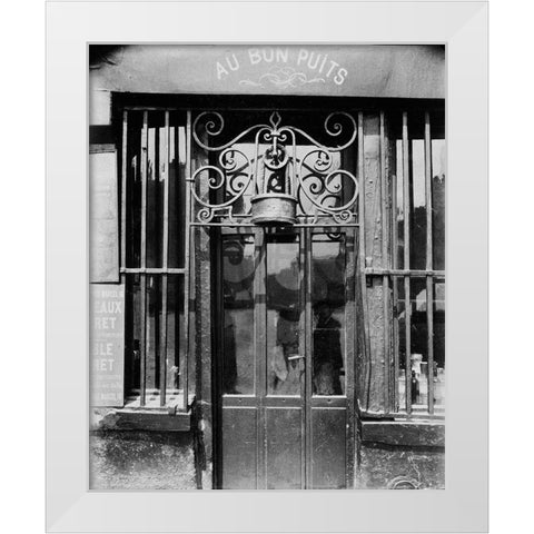 Paris, 1901 - Au bon puits, rue Michel Le Conte White Modern Wood Framed Art Print by Atget, Eugene
