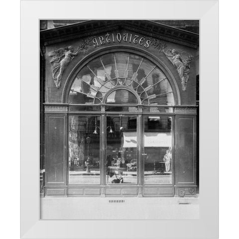 Paris, 1902 - Antique Store, rue du Faubourg-Saint-Honore White Modern Wood Framed Art Print by Atget, Eugene