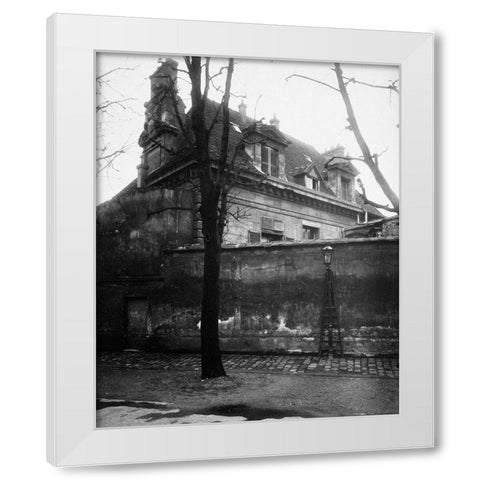 Paris, 1923 - Old Convent, avenue d lObservatoire White Modern Wood Framed Art Print by Atget, Eugene