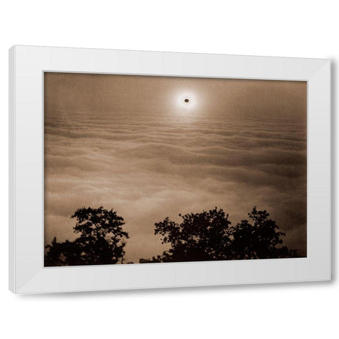 Solar Eclipse from Santa Lucia Range, California, January 1, 1889 White Modern Wood Framed Art Print by Watkins, Carleton