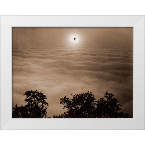 Solar Eclipse from Santa Lucia Range, California, January 1, 1889 White Modern Wood Framed Art Print by Watkins, Carleton