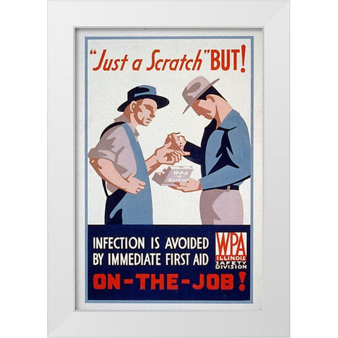 Just a scratch White Modern Wood Framed Art Print by WPA