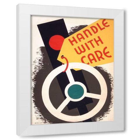 Handle with care White Modern Wood Framed Art Print by WPA