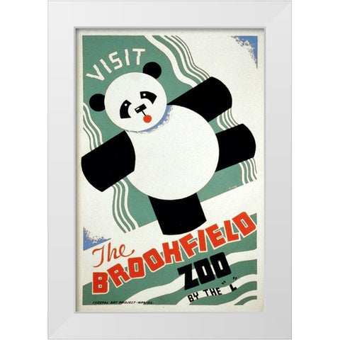Visit the Brookfield Zoo by the L - Panda White Modern Wood Framed Art Print by Gregg, Arlington