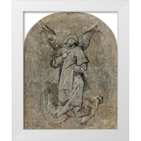 Study of an Angel White Modern Wood Framed Art Print by von Landshut, Mair