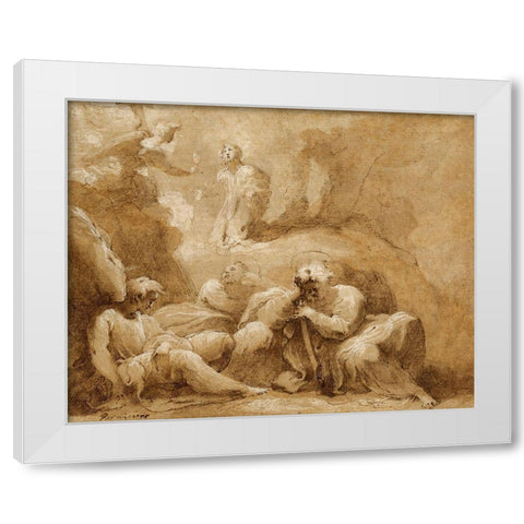 The Agony in the Garden White Modern Wood Framed Art Print by Castello, Valerio