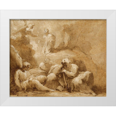 The Agony in the Garden White Modern Wood Framed Art Print by Castello, Valerio
