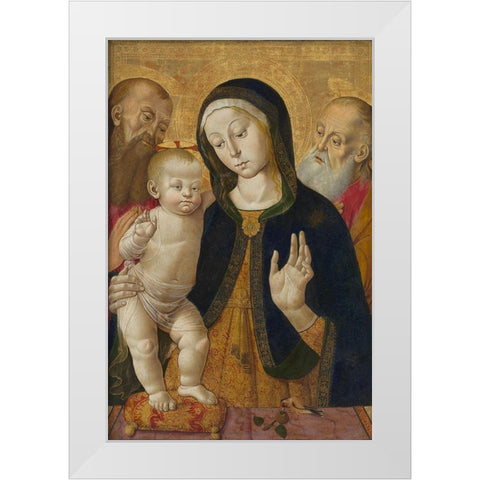 Madonna and Child with Two Hermit Saints White Modern Wood Framed Art Print by Fungai, Bernardino