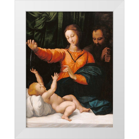 The Holy Family (The Madonna del Velo; Madonna di Loreto) White Modern Wood Framed Art Print by Unknown