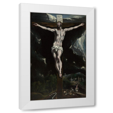 Christ on the Cross White Modern Wood Framed Art Print by Theotocopuli, Domenico