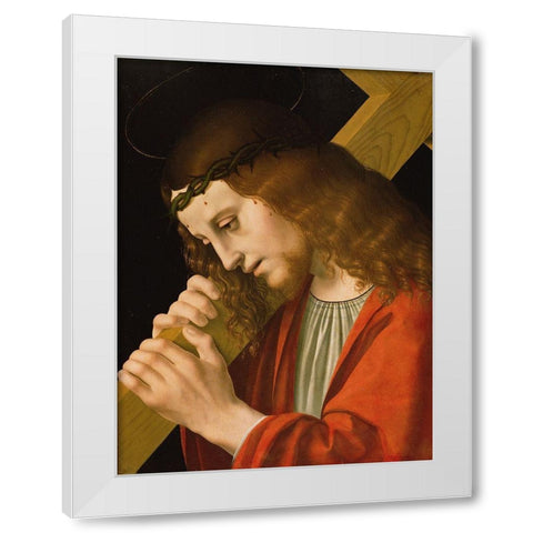 Christ Carrying the Cross White Modern Wood Framed Art Print by d''Oggiono, Marco