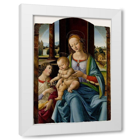 Madonna and Child White Modern Wood Framed Art Print by di Credi, Lorenzo