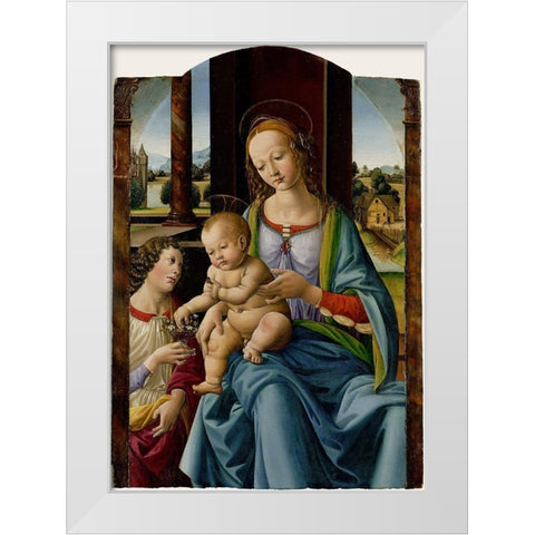 Madonna and Child White Modern Wood Framed Art Print by di Credi, Lorenzo