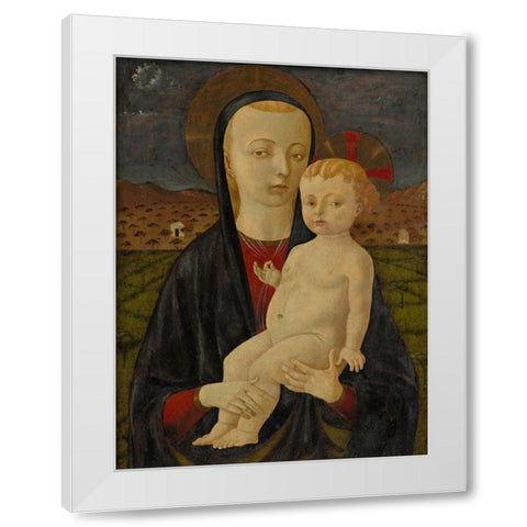 Madonna and Child White Modern Wood Framed Art Print by Uccello, Paolo