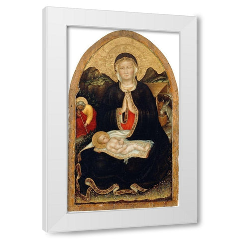 Nativity White Modern Wood Framed Art Print by da Fabriano, Gentile